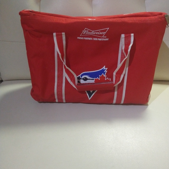 Budweiser Beer Toronto Blue Jays Soda Cooler Bag Zipper - Picture 6 of 12